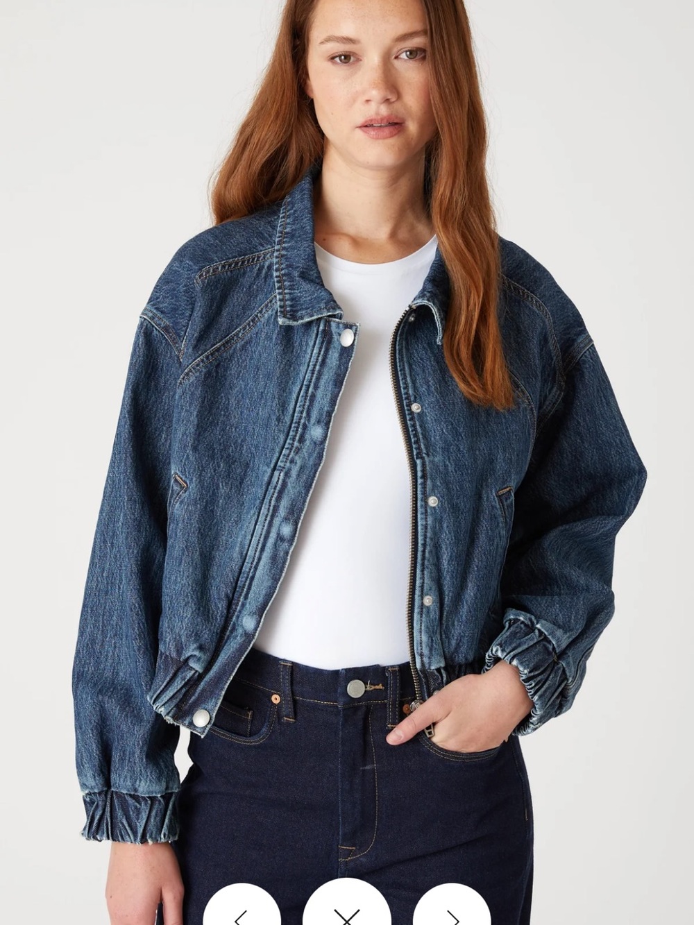 Blank NYC Off Stage Denim Bomber Jacket